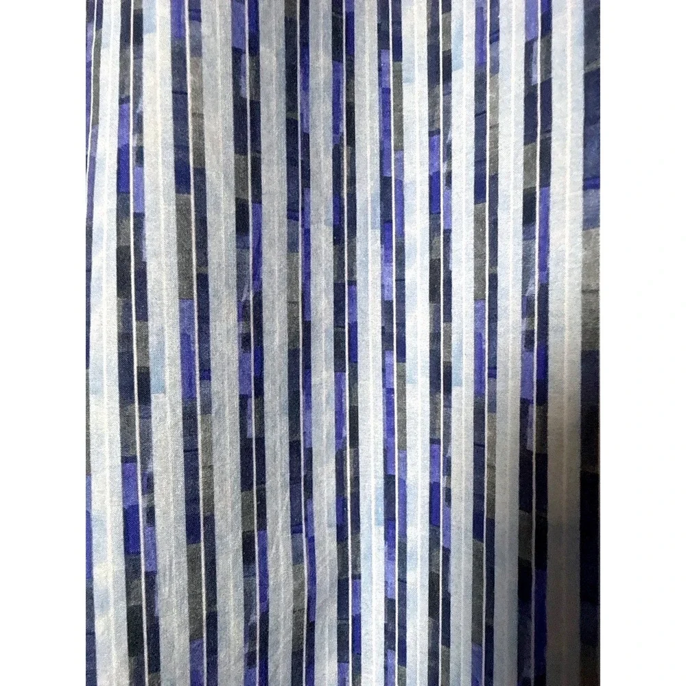 Bugatchi Shaped Fit Mens XL Blue Geometric Stripe Button Down Shirt Long Sleeve‎